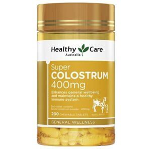 Viên sữa bò non Healthy Care Super Colostrum 400mg 200 Chewable tabletss