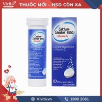 Viên sủi bổ sung Canxi và vitamin D Calcium Sandoz 600 + Vitamin D3 | Tuýp 10 viên