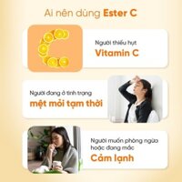 Viên sủi bổ sung Vitamin C thế hệ mới Ester C (Vị cam/Vị Việt quất) - Tăng đề kháng, củng cố hệ miễn dịch