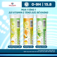 Viên Sủi Bổ Sung Vitamin C Tăng Cường Sức Đề Kháng Barocco Dân Khang Hộp 10 Viên - Hương Dưa Lưới