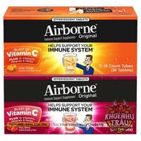 Viên sủi C Airborne Immune Support Vitamin C 1000mg 36 viên