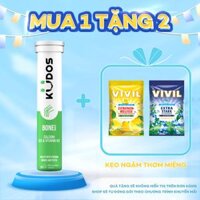 Viên sủi Canxi, D3 &amp; Vitamin K2 KUDOS BONE giúp xương, răng chắc khỏe, hương Cam 20 viên tuýp. - 1 Tuýp
