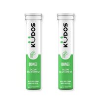 Viên sủi Canxi, D3 &amp; Vitamin K2 KUDOS BONE giúp xương, răng chắc khỏe, hương Cam 20 viên tuýp. - Combo 2 Tuýp