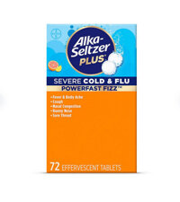 Viên sủi giảm cảm lạnh Alka Seltzer Plus Cold Flu PowerFast Fizz (72 viên) Citrus