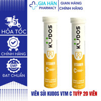 Viên sủi KUDOS VITAMIN C 1000mg nâng cao sức đề kháng hương chanh (20 viên/tuýp)
