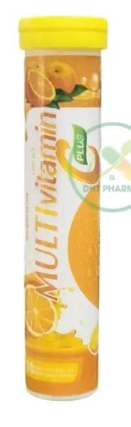 Viên sủi Multi Vitamin C Plus vị Cam hỗ trợ tăng cường đề kháng (Tuýp 20 viên)