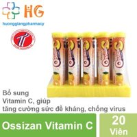 Viên sủi vitamin c Ossizan C tăng sức đề kháng cho bé nâng cao hệ miễn dịch thơm ngon rễ uống Lốc 10 Tub