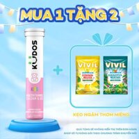 Viên sủi Vitamin tổng hợp Canxi và D3 KUDOS KIDS giúp bé cao lớn, khỏe mạnh hương Dưa hấu thơm ngon 20 viên Tuýp - 1 Tuýp