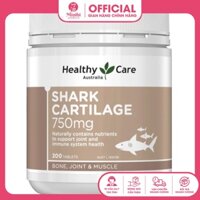Viên sụn cá mập 750mg Úc Healthy Care Shark Cartilage Hỗ Trợ Vấn Xương Khớp, Duy Trì Cơ 750mg