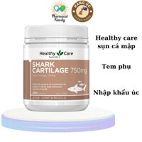 Viên sụn cá mập 750mg [Úc] Healthy Care Shark Cartilage 750mg - Hỗ trợ điều trị các vấn đề về cơ xương khớp - 200 viên