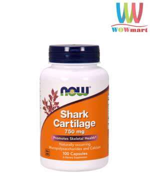 Viên sụn vi cá mập giúp điều trị xương khớp Now Shark Cartilage 750mg 100 viên