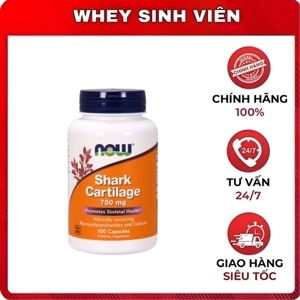 Viên sụn vi cá mập giúp điều trị xương khớp Now Shark Cartilage 750mg 100 viên