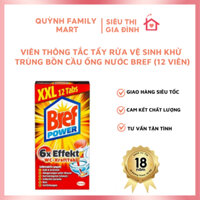 Viên thông tắc tẩy rửa vệ sinh khử trùng bồn cầu ống nước Bref (12 viên - Đức)