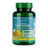 Viên tinh chất nghệ hỗ trợ điều trị viêm loét dạ dày Turmeric Curcumin 1000mg Puritan’s Pride Mỹ hộp 60 viên