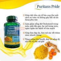 Viên Tinh Chất Nghệ Vàng Puritan's Pride Turmeric Curcumin 500mg 180 viên