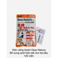 Viên uống Asahi Dear-Natura bổ sung acid folic, sắt, canxi cho bà bầu 120 viên