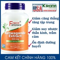 Viên uống Ashwagandha Extract giảm căng thẳng hỗ trợ tuyến Giáp tuyến Thượng thận 500 mg 150 viên