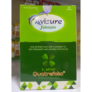 Viên uống Avisure Folimom - giúp tăng khả năng thụ thai cho nữ giới (30 Viên)