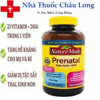 Viên Uống BÀ BẦU Nature Made – Prenatal Multi +DHA 150 Viên- bổ sung vitamin tổng hợp cho phụ nữ mang thai