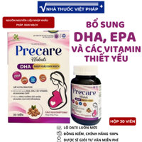 Viên Uống Bổ bầu Precare Walnuts - Bổ sung Acid Folic, Sắt, Canxi. DHA nhập khẩu Đan Mạch- 30 viên