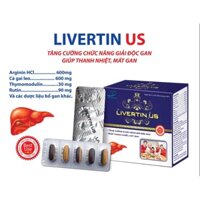 VIÊN UỐNG BỔ GAN LIVERTIN US - ARGININ - CÀ GAI LEO - GIẢI ĐỘC GAN - THANH NHIỆT - MÁT GAN - HỘP 60 VIÊN