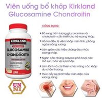 Viên uống bổ khớp Kirkland Glucosamine 1500mg Chondroitin 1200mg-220 viên