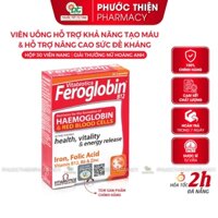 Viên uống bổ máu bổ sung sắt hữu cơ Vitabiotics FEROGLOBIN B12 hỗ trợ ngăn ngừa thiếu máu, tăng đề kháng 30 Viên