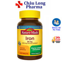 Viên uống Bổ Máu IRON 65mg Nature Made 365 viên của Mỹ, mẫu mới