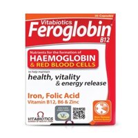 Viên Uống Bổ Máu Vitabiotics Feroglobin B12 Bổ Sung Sắt Hữu Cơ, Acid Folic & Vitamin (Hộp 30 Viên)
