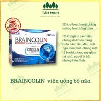 Viên uống bổ não BRAINCOLIN, hộp 100 viên nang mềm hoạt huyết bổ não tăng lưu thông máu giảm đau đầu chóng mặt mất ngủ