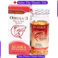 Viên uống bổ não, đẹp da-Omega-3 EPA & DHA Vitamin E Alaska NuHealth Lọ 100 Viên f