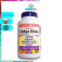 Viên uống bổ não Ginkgo Biloba Webber Naturals Ginkgo Biloba 120mg 300 viên