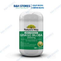 Viên Uống Bổ Não Ginkgo Biloba 2000mg NATURE'S WAY Tăng Tuần Hoàn Máu, Tăng Cường Trí Nhớ, Chống Oxi Hóa, Hộp 120 Viên