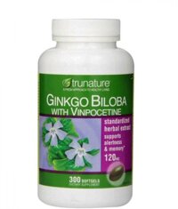 Viên uống bổ não Ginkgo Biloba With vinpocetine hộp 300 viên Trunature của Mỹ