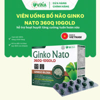 Viên uống bổ não Ginko Nato 360Q 10Gold hỗ trợ hoạt huyết tăng cường tuần hoàn não lọ x 100 viên