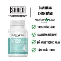 Viên uống bổ não Healthy Care Ginkgo Biloba 2000 của Úc 100 viên