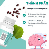 Viên uống bổ não Healthy Care Ginkgo Biloba của Úc tăng cường trí nhớ, giảm đau đầu, lưu thông máu não - 100 viên