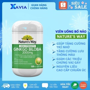 Viên uống bổ não Nature's Way Ginkgo Biloba 2000mg 120 viên