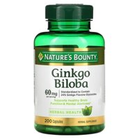 Viên Uống Bổ Não Nature's Bounty Ginkgo Biloba 60mg Chiết Xuất Cây Bạch Quả (200 Viên)