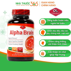 Viên uống bổ não Olympian Labs Alpha Brain Chai 60 viên