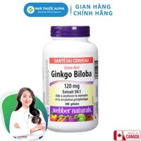 Viên uống bổ não Pharmekal Webber Naturals Ginkgo Biloba 120mg 300 Viên