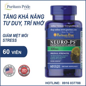Viên uống bổ não Puritan's Pride Neuro-PS Phosphatidylserine 100mg 60 viên