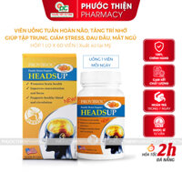 Viên uống bổ não, tăng trí nhớ, tập trung Provibiol Headsup Lọ 60 Viên - Tuần hoàn não, chiết xuất bí đỏ Heads up