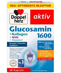 Viên uống bổ sụn khớp Doppelherz Glucosamin 1600 + Kollagen + MSM + Vitamin C, 40 viên