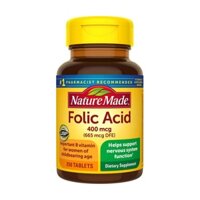 Viên uống Bổ Sung Axit Folic NATURE MADE FOLIC ACID 400MCG 250 viên của Mỹ