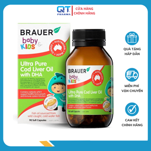 Viên uống bổ sung Brauer Baby & Kids Ultra Pure Cod Liver Oil (12+ months) 90 viên