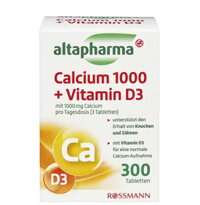 Viên uống bổ sung Calcium 1000 + Vitamin D3 của altapharma, 300 viên.