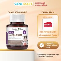 Viên uống bổ sung canxi cho bé Kids Milk Calcium Healthy Care phát triển khung xương, tăng chiều cao cho bé 60 viên