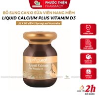 Viên uống bổ sung canxi d3 Liquid Calcium D3 SpringLeaf lọ 60 viên tăng chiều cao, chống loãng xương