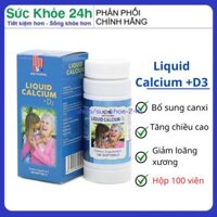 Viên uống bổ sung canxi Liquid Calcium D3 giúp chắc khỏe xương phát triển chiều cao chai 100 viên